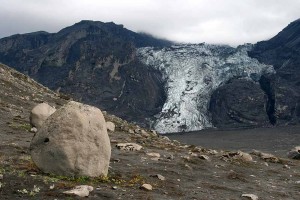 Gígjökull glacier after eruption