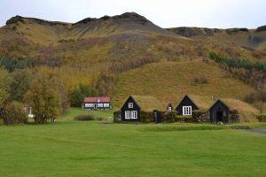 Icelandic turf houses at Skógar museum